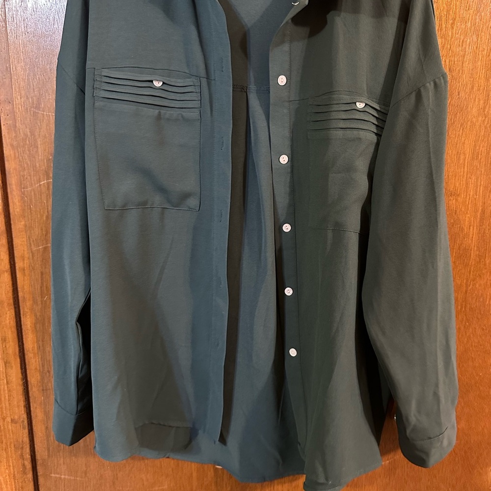 Dark Green Button-Up Shirt